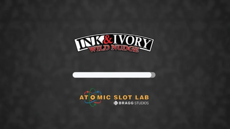 Tampilan visual slot Ink & Ivory dengan tema monokromatik yang elegan
